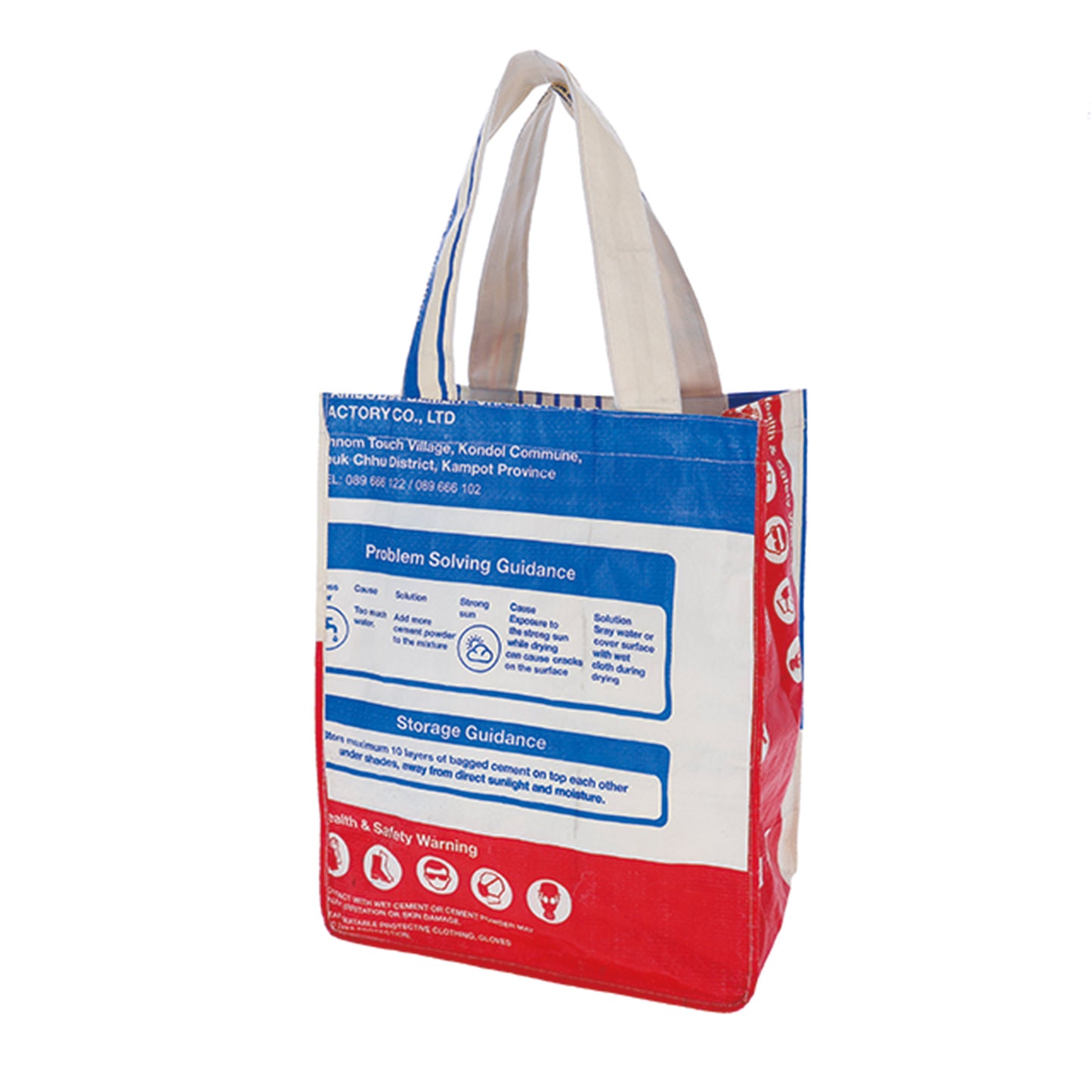 Sac fourre-tout vertical réutilisable, recyclé et divers au Cambodge