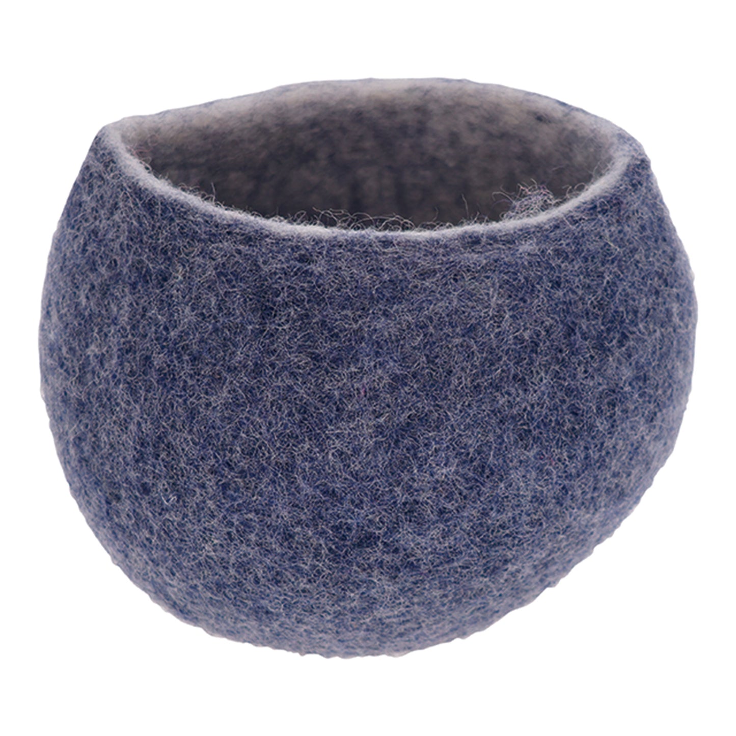 Nepal felt miscellaneous goods round small basket gray