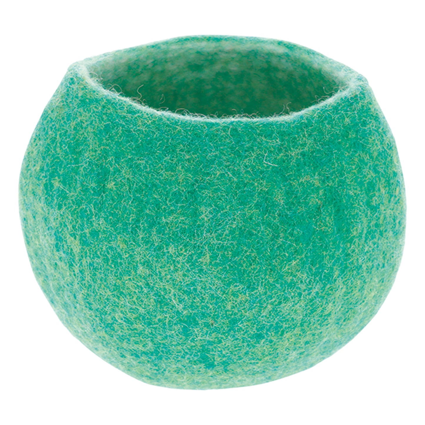 Nepal felt miscellaneous goods round small basket green