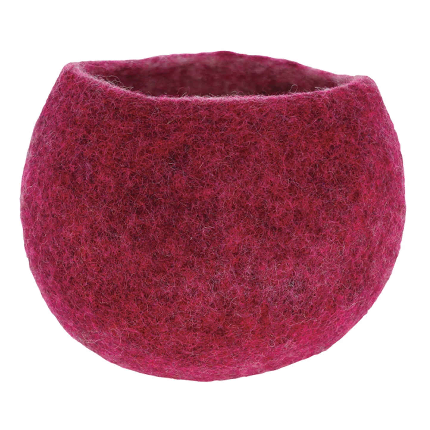 Nepal felt miscellaneous goods round small basket pink