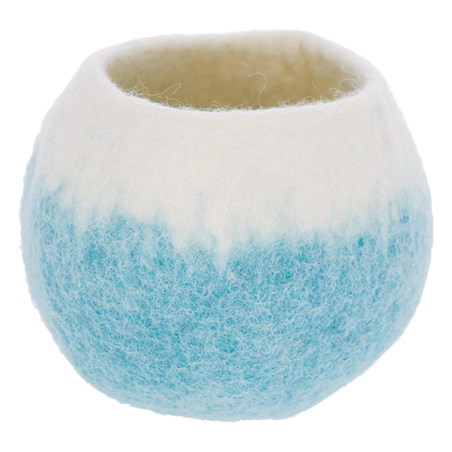 Nepal felt miscellaneous goods round small basket gradation blue
