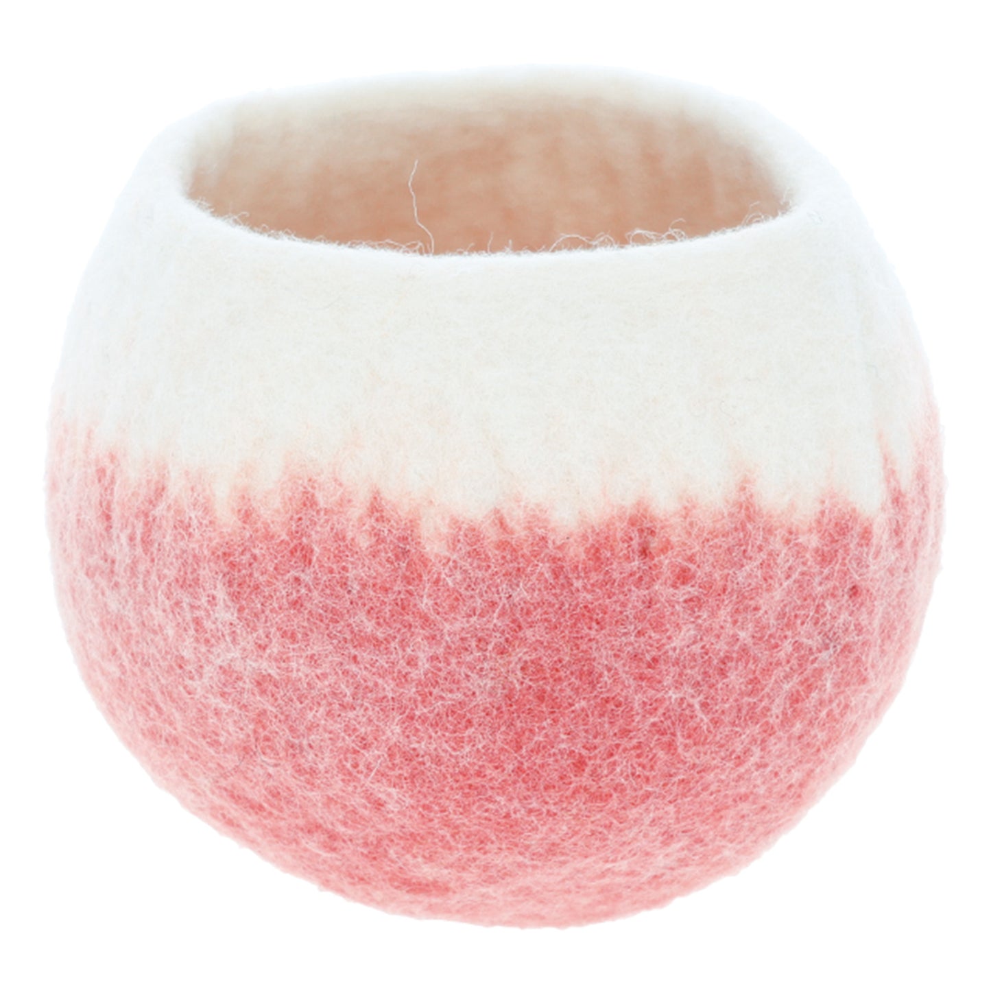 Nepal felt miscellaneous goods round small basket gradation pink