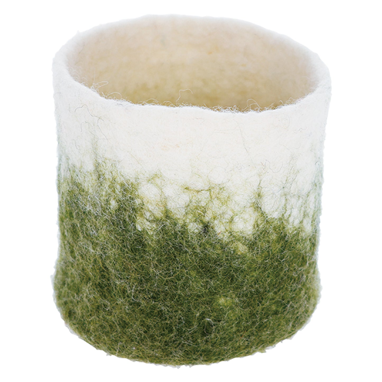 Panier cylindrique en feutre du Népal, articles divers, dégradé vert