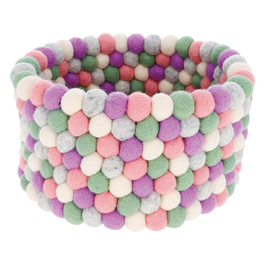 Nepal felt miscellaneous goods Pocopoco small basket pink