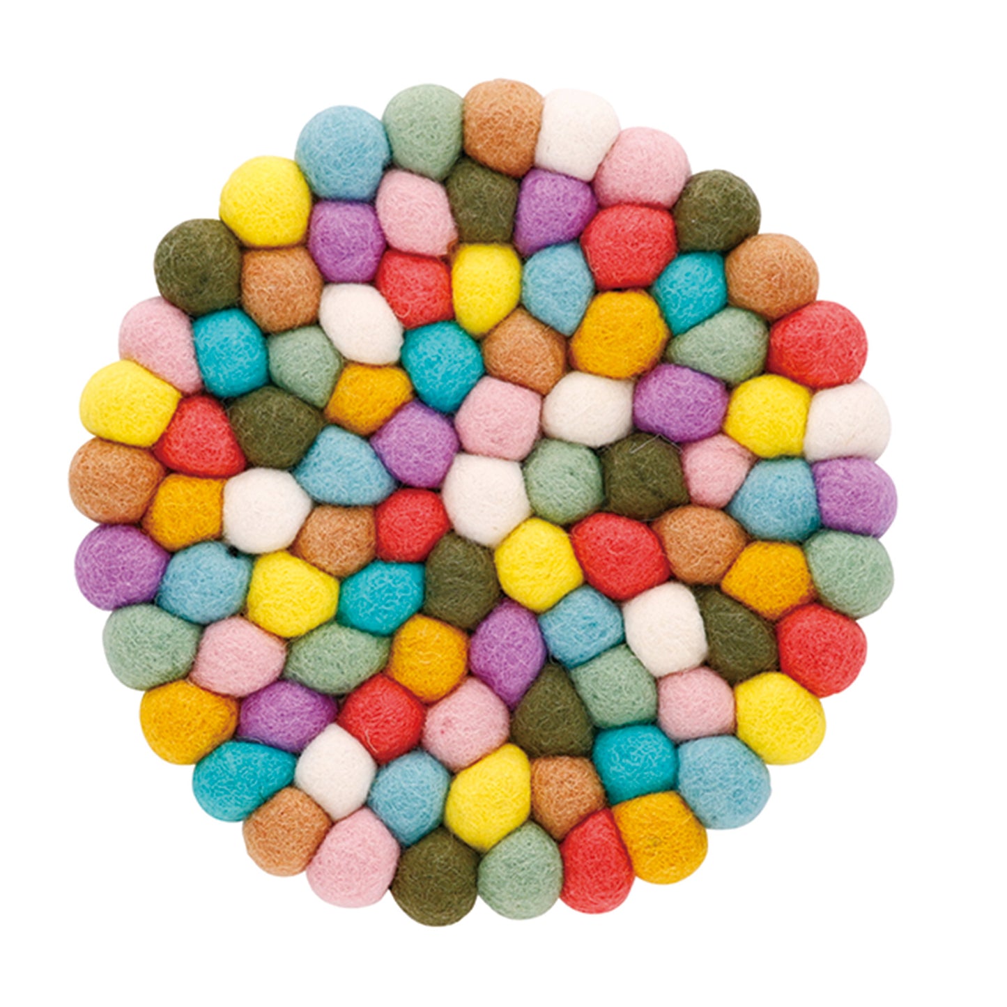 Nepal felt miscellaneous goods Pokopoko round Trivet Yellow