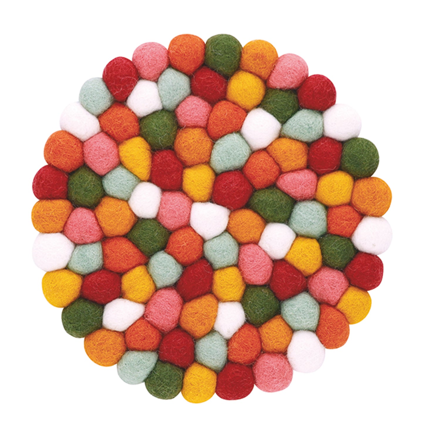 Nepal felt miscellaneous goods Pokopoko round Trivet red