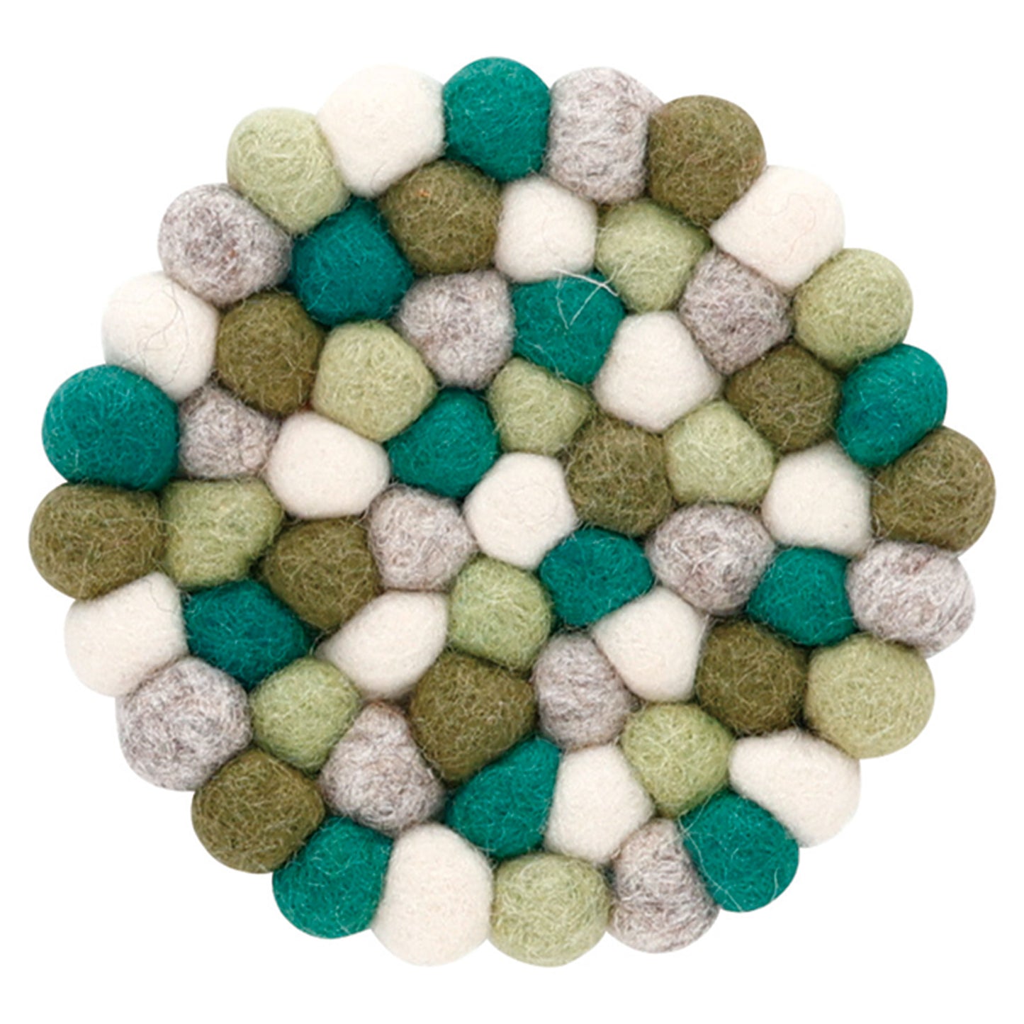 Nepal felt miscellaneous goods Pocopoco coaster green