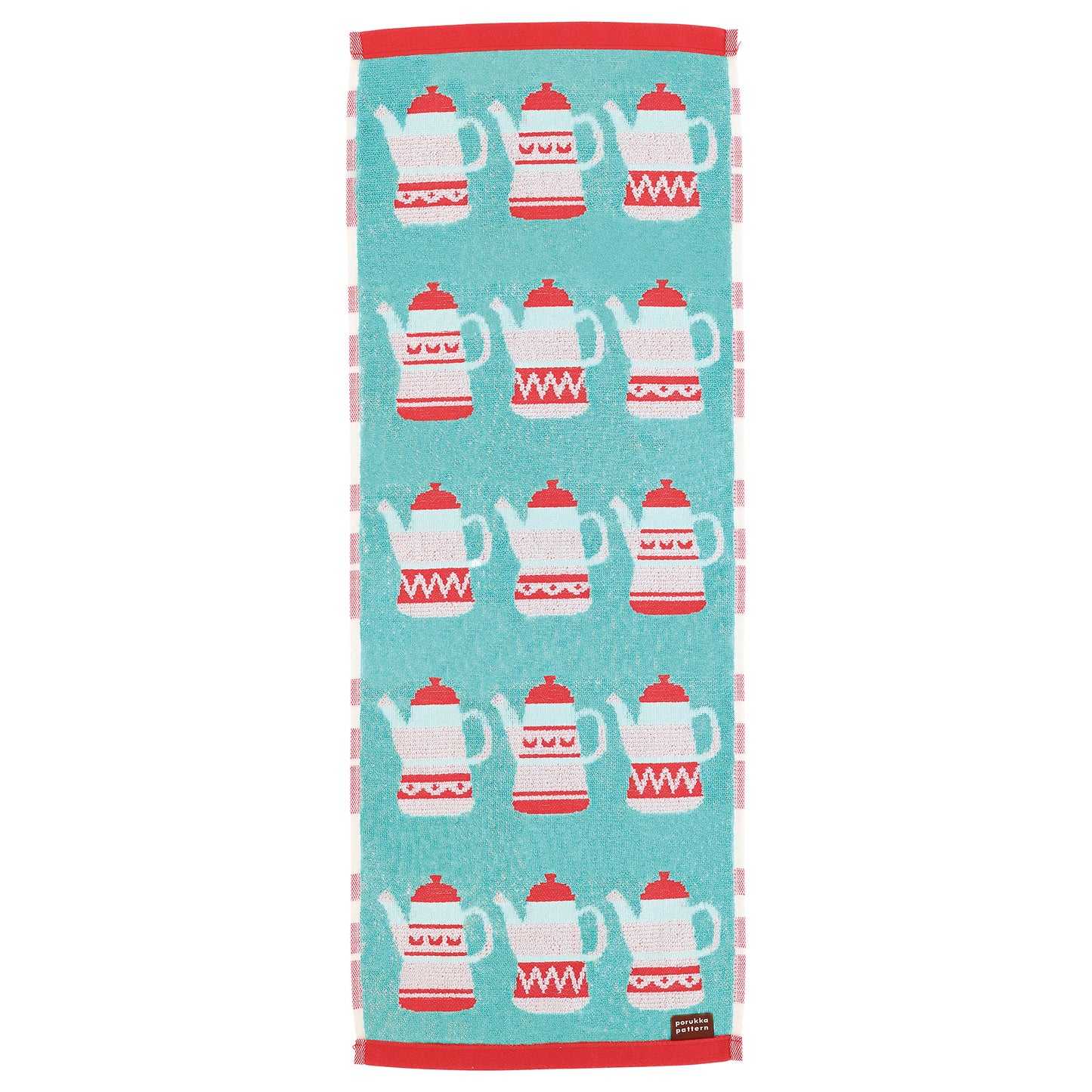 Porukka Pattern Tea Pot skinny towel