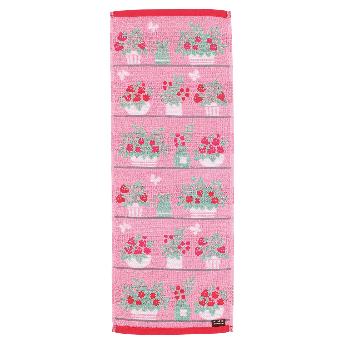 Porukka Pattern Berry Pot skinny towel