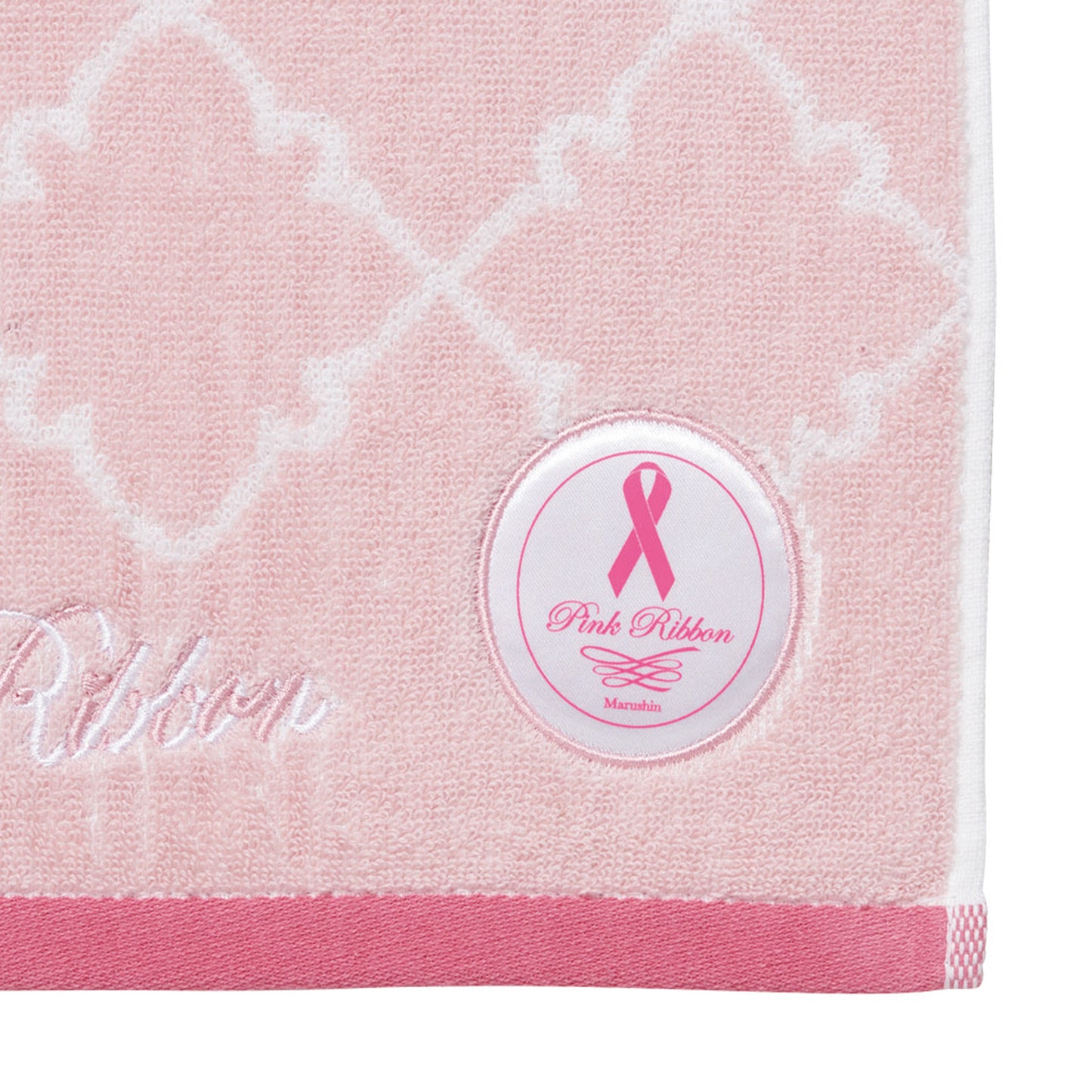 Pink Ribbon Pale Pink Ribbon face towel