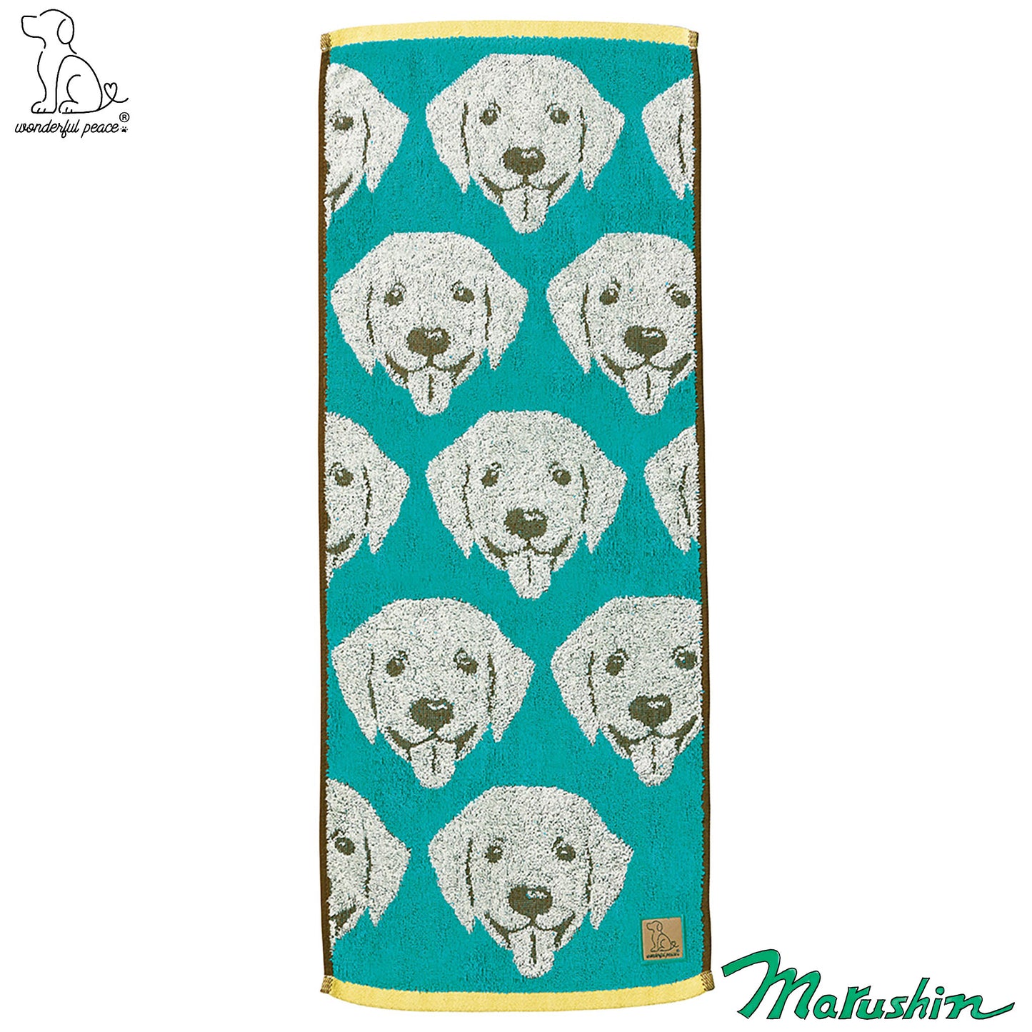 Serviette fine motif Labrador Retriever avec yeux d'amour et de paix
