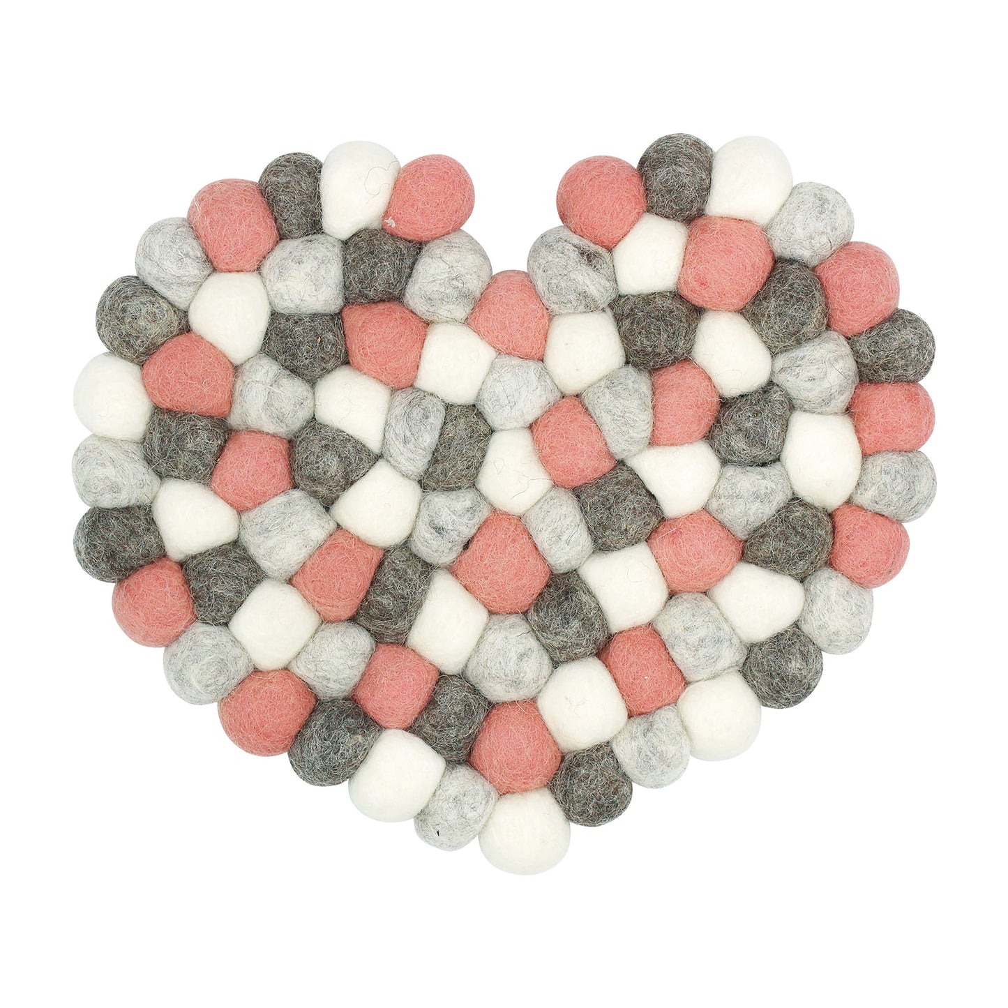 Nepal felt miscellaneous goods Pokopoko Heart Trivet gray