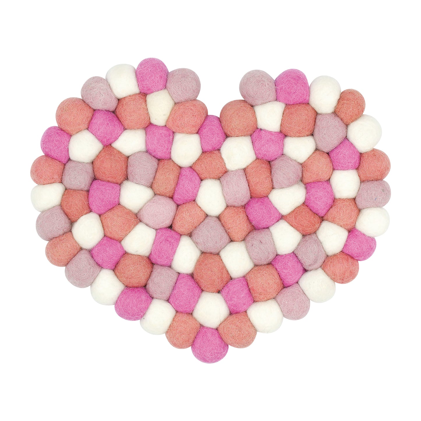 Nepal felt miscellaneous goods Pokopoko Heart Trivet pink