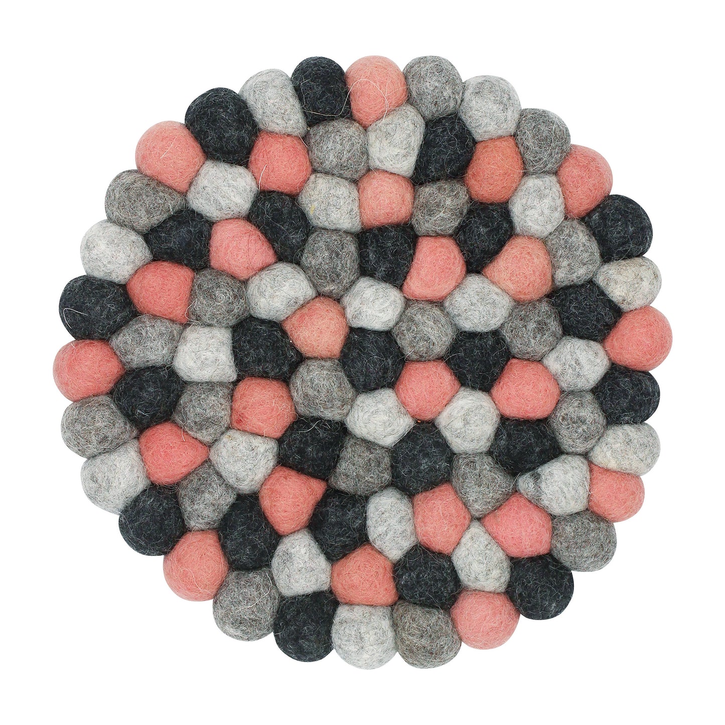 Nepal felt miscellaneous goods Pokopoko round Trivet pink