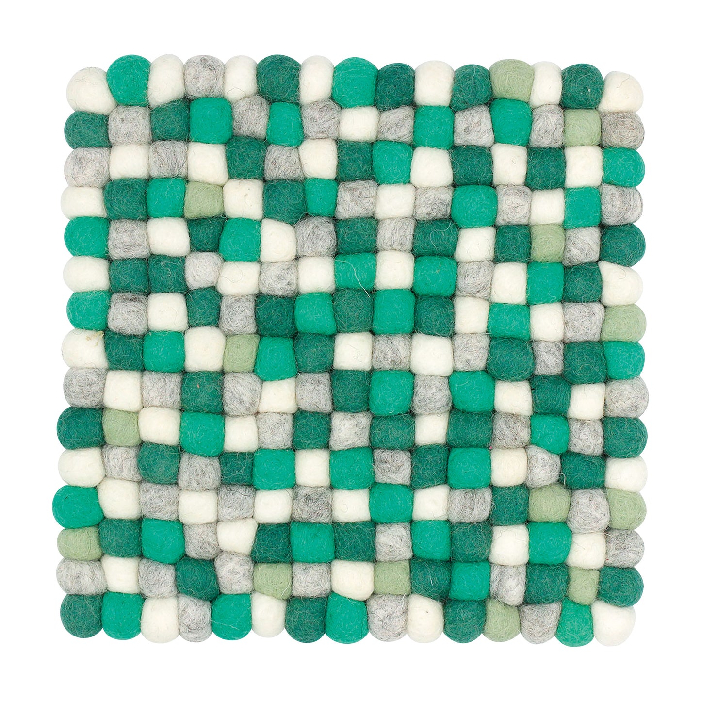 Nepal felt miscellaneous goods Pokopoko square Trivet green