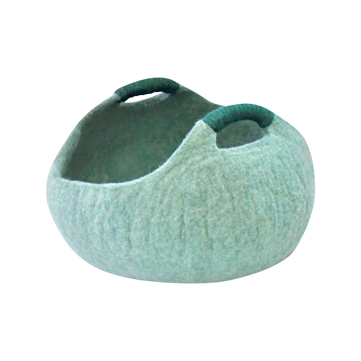 Nepal felt miscellaneous goods natural basket M green