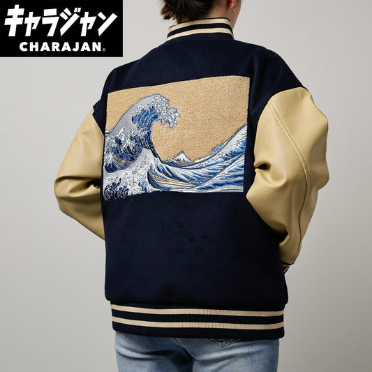 Katsushika Hokusai The Great Wave Off Kanagawa Stadium Jacket (3L)