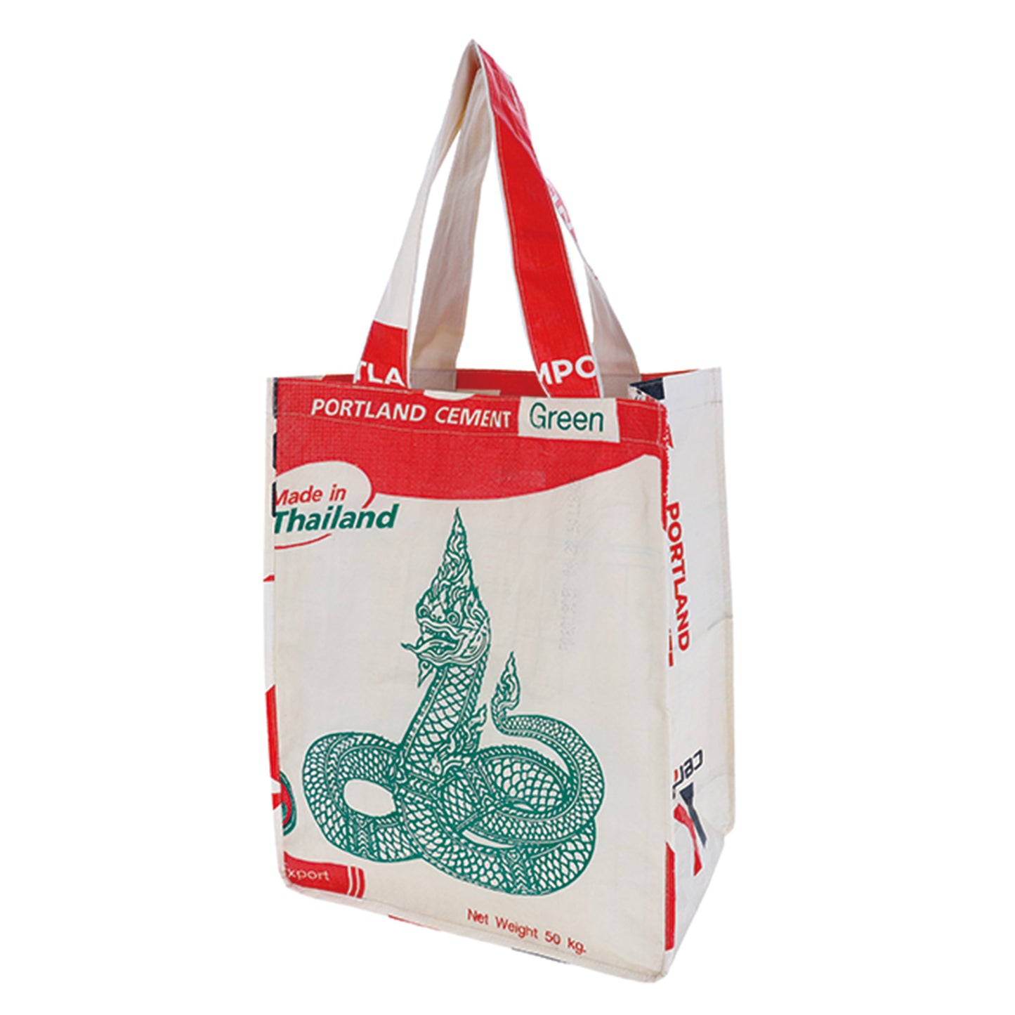 Sac fourre-tout vertical réutilisable en serpent recyclé au Cambodge