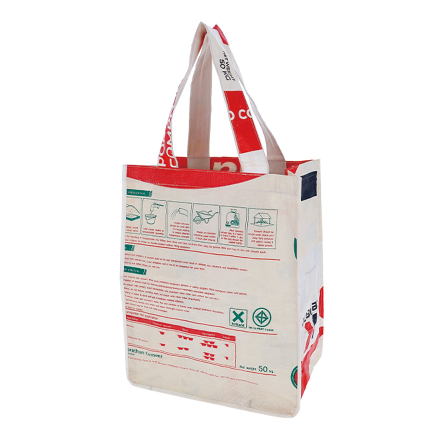 Sac fourre-tout vertical réutilisable en serpent recyclé au Cambodge