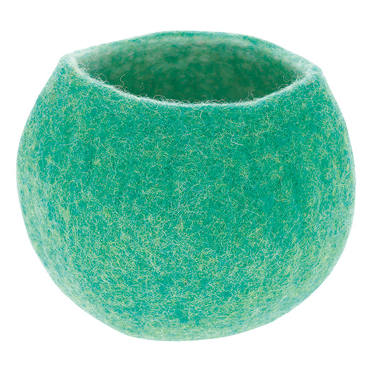 Nepal felt miscellaneous goods round small basket green