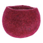 Nepal felt miscellaneous goods round small basket pink