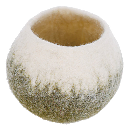 Nepal felt miscellaneous goods round small basket gradation gray
