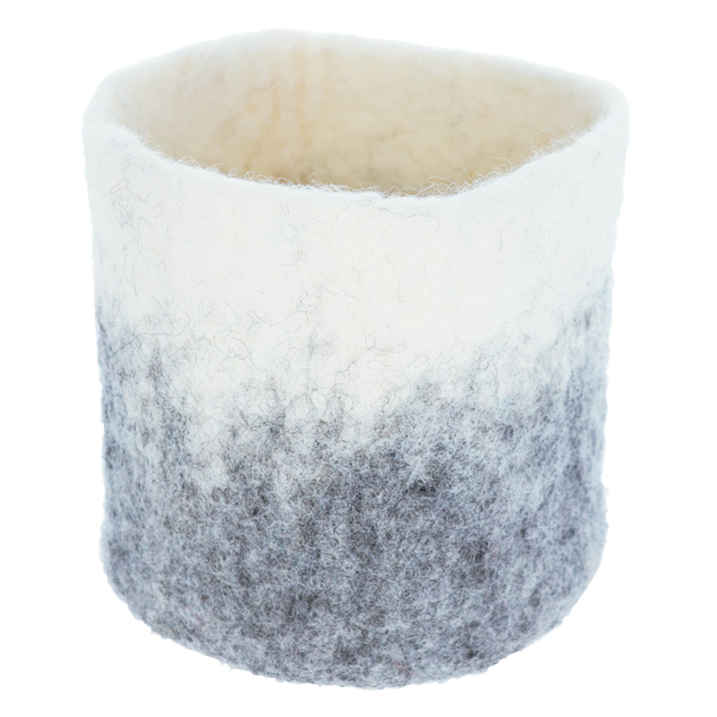 Nepal felt miscellaneous goods cylinder small basket gray gradation