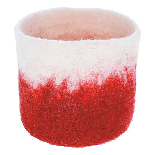Panier cylindrique en feutre du Népal, articles divers, dégradé de rose
