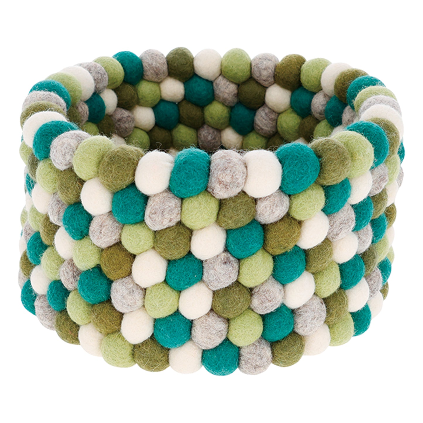 Nepal felt miscellaneous goods Pocopoco small basket green
