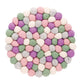 Nepal felt miscellaneous goods Pokopoko round Trivet pink