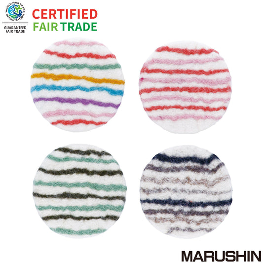 Nepal felt miscellaneous goods stripe coaster