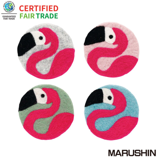Nepal felt miscellaneous goods flamingo coaster