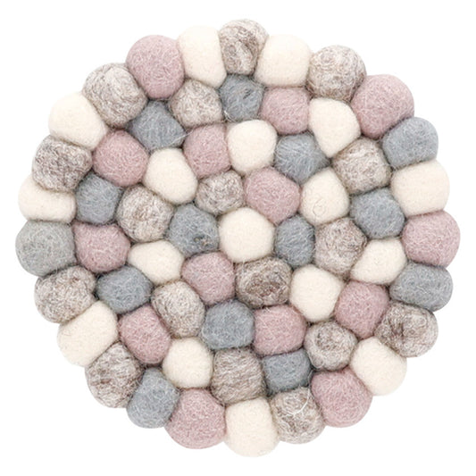 Nepal felt miscellaneous goods Pocopoco coaster white