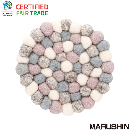 Nepal felt miscellaneous goods Pocopoco coaster white