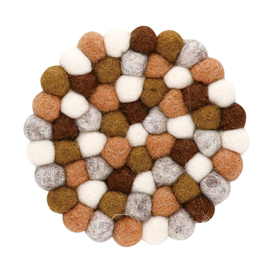 Nepal felt miscellaneous goods Pocopoco coaster brown