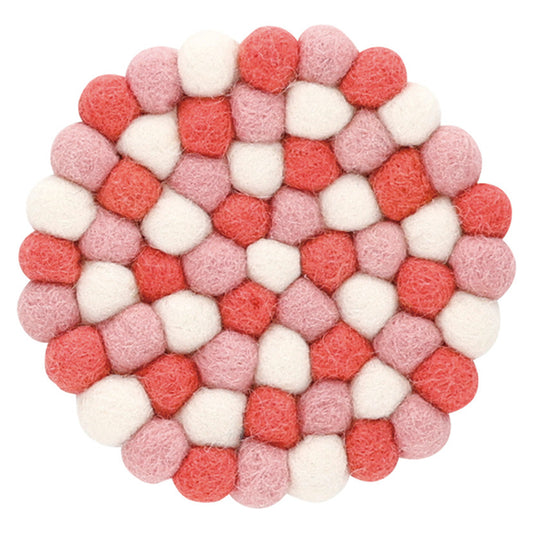 Nepal felt miscellaneous goods Pocopoco coaster light pink