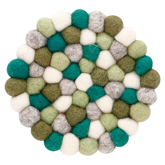 Nepal felt miscellaneous goods Pocopoco coaster green