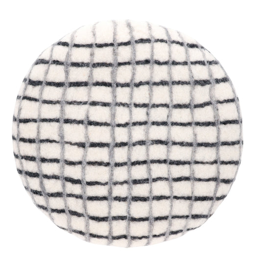 Coussin de chaise en feutre du Népal, divers articles, feuille de contrôle, noir et gris