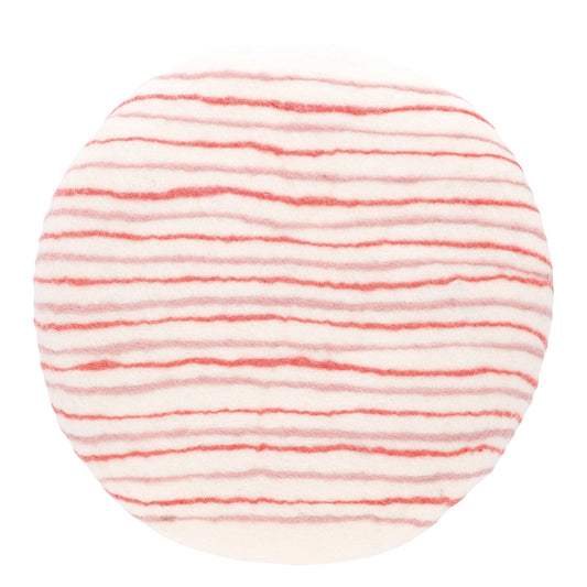 Coussin de chaise à rayures en feutre du Népal, divers articles, rose