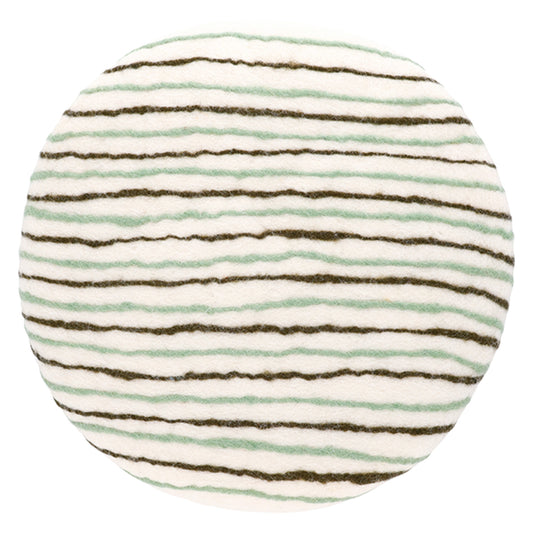 Coussin de chaise à rayures en feutre du Népal, divers articles, vert