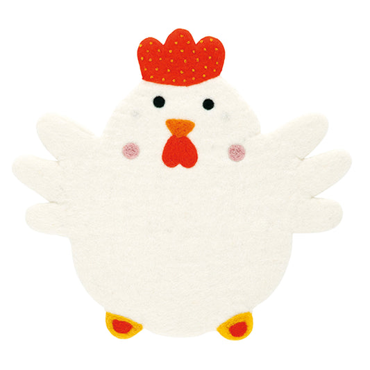 Coussin de chaise en feutre du Népal, articles divers, motif poulet