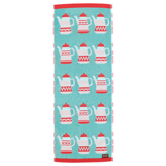 Porukka Pattern Tea Pot skinny towel