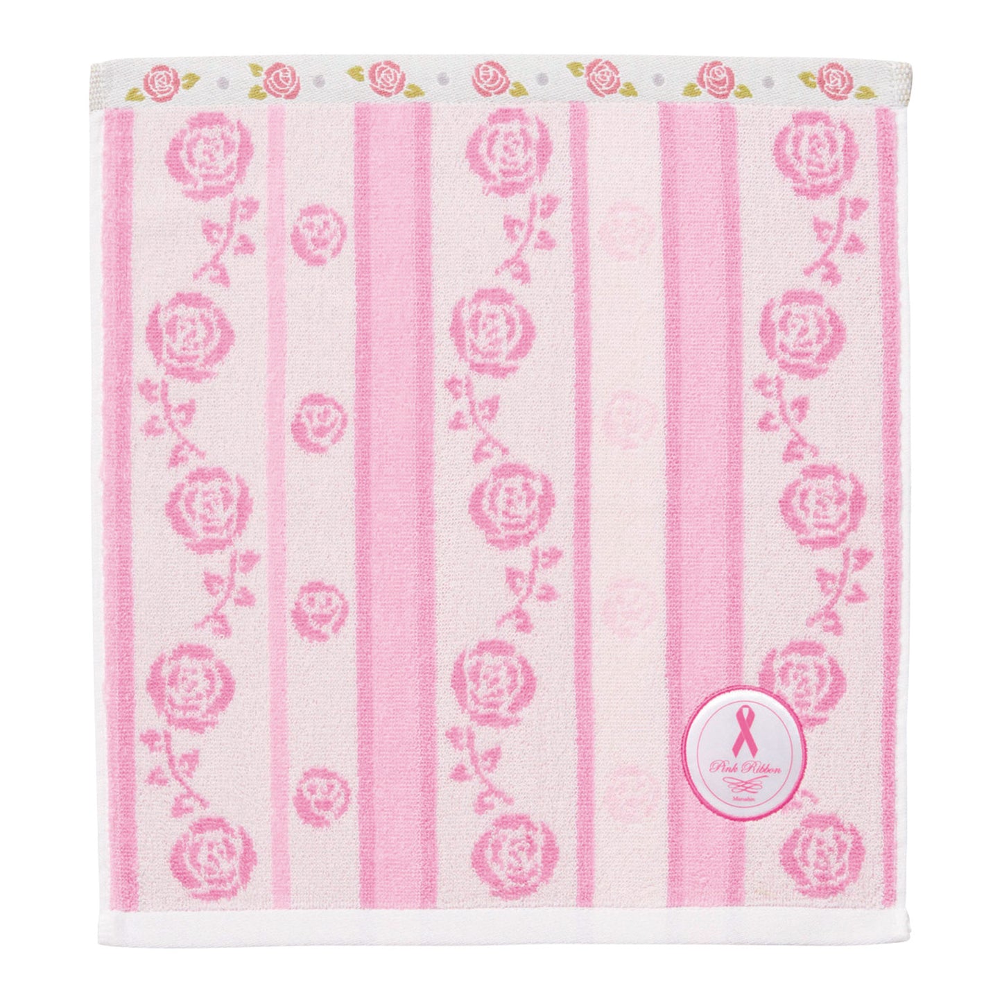 Pink Ribbon Rose Line wash towel