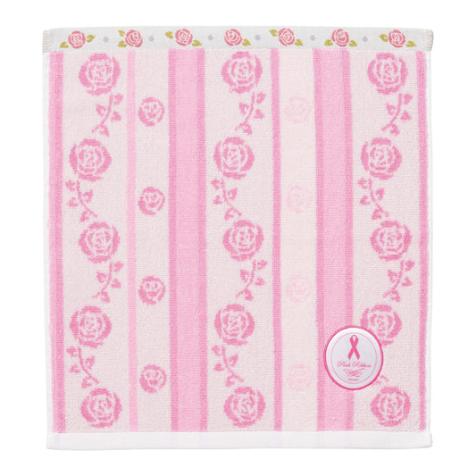Pink Ribbon Rose Line wash towel