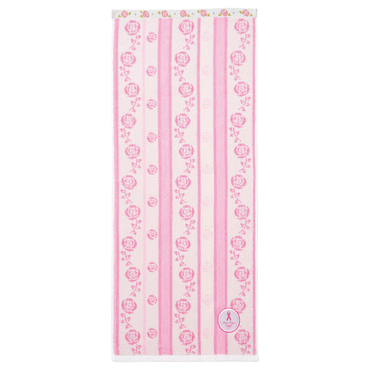Pink Ribbon Rose Line face towel