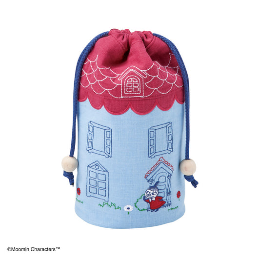 Moomin Embroidery house Drawstring bag S