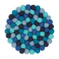 Nepal felt miscellaneous goods Pokopoko round Trivet blue