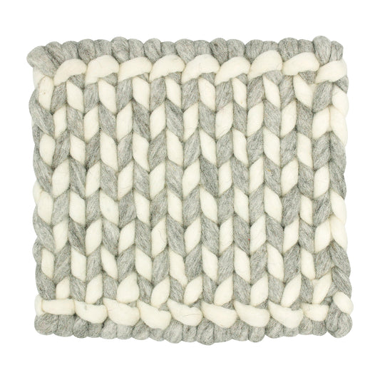Nepal felt miscellaneous goods knit square Trivet white