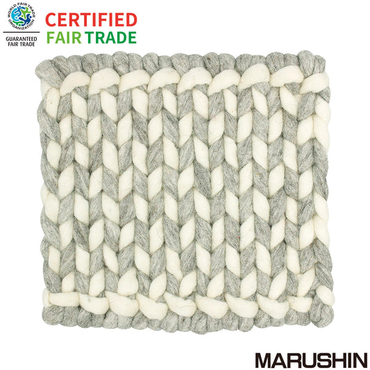 Nepal felt miscellaneous goods knit square Trivet white
