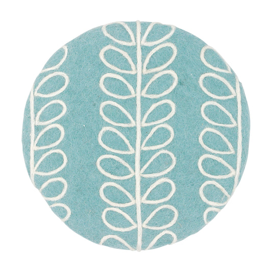 Nepal felt miscellaneous goods kitchen plant Trivet blue